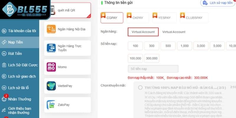 Tại sao bạn nên nạp tiền tại BL555